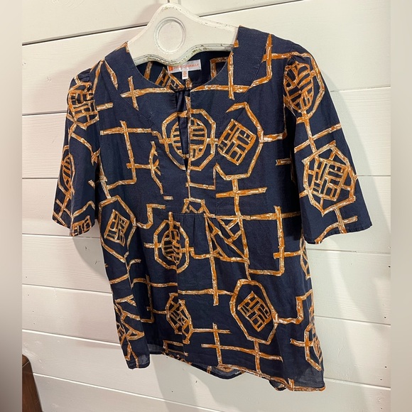 JUDE CONNALLY Top – Size XS – Navy & Orange Geometric Print - Picture 6 of 9
